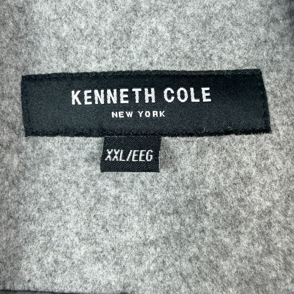 Kenneth Cole New York Mens XXL Gray Button Front Peacoat Jacket Coat - Picture 2 of 8